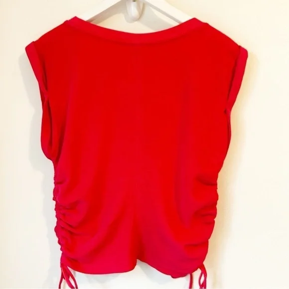 Anthropologie Daily Practice Ruched Baby Tank in Raspberry - Size Small - Picture 4 of 10